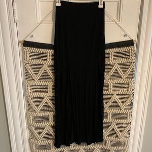 Forever 21 Black Double Slit Maxi Skirt